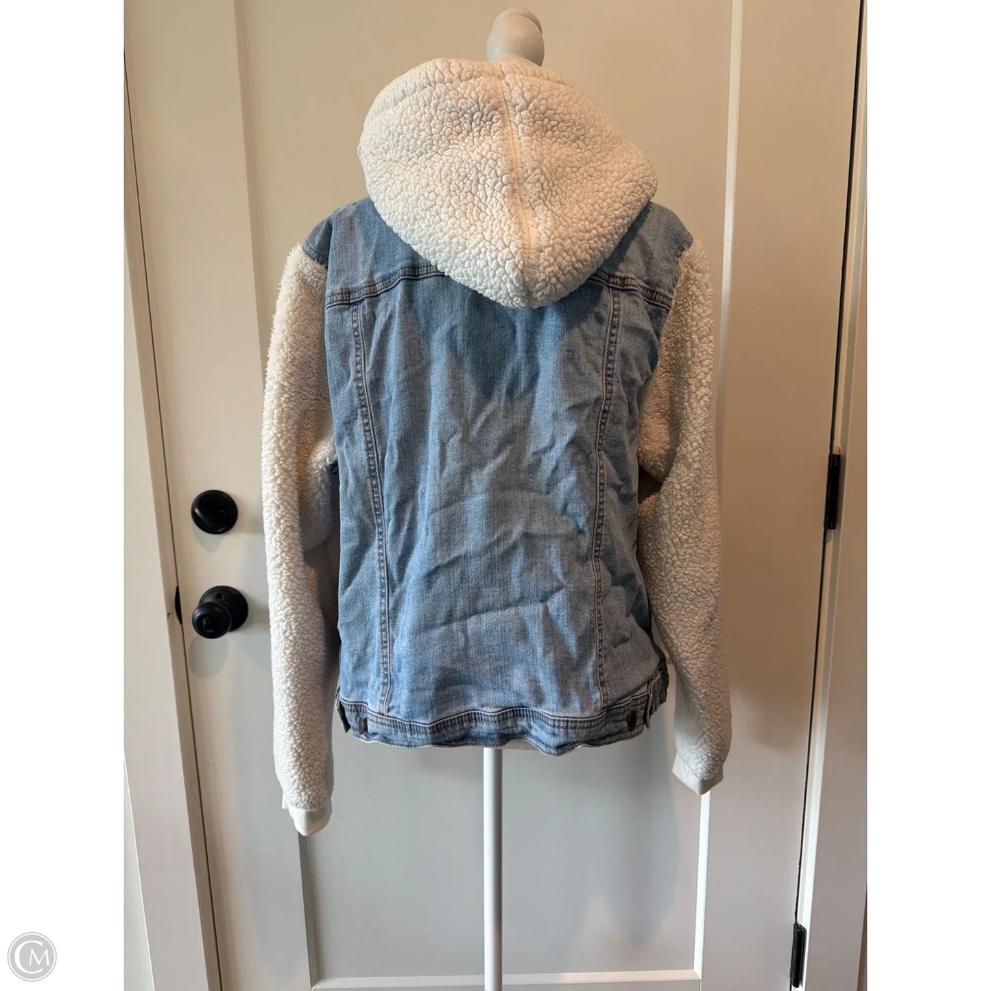 Jacket Faux Fur & Sherpa By Maurices In Blue, Size: 1x