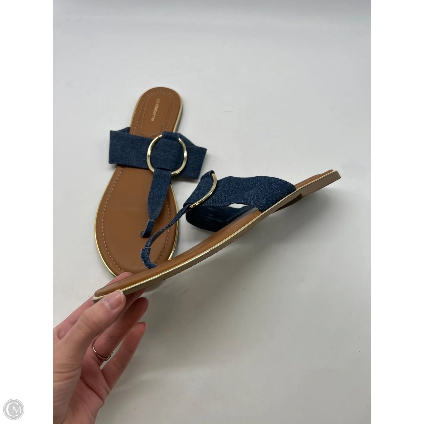 Sandals Flats By Liz Claiborne In Navy, Size: 11