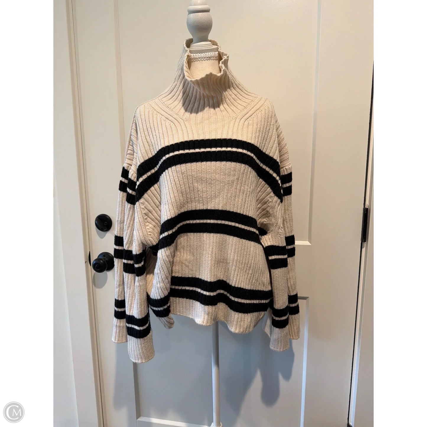 Sweater By H&m In Black & Cream, Size: Xl