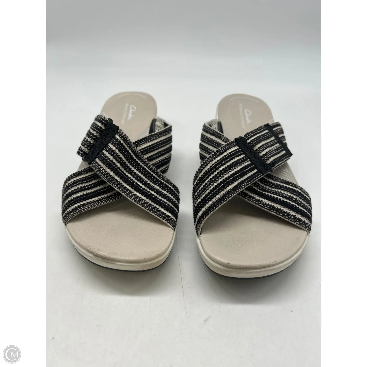 Sandals Sport By Clarks In Black & Cream, Size: 7.5