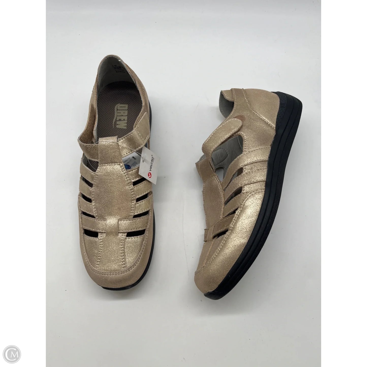 Shoes Flats By Drew In Gold, Size: 8