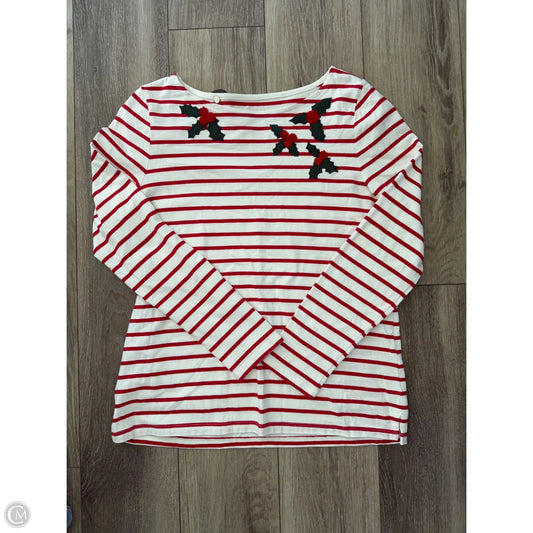 Top Long Sleeve By Talbots In Striped Pattern, Size: L