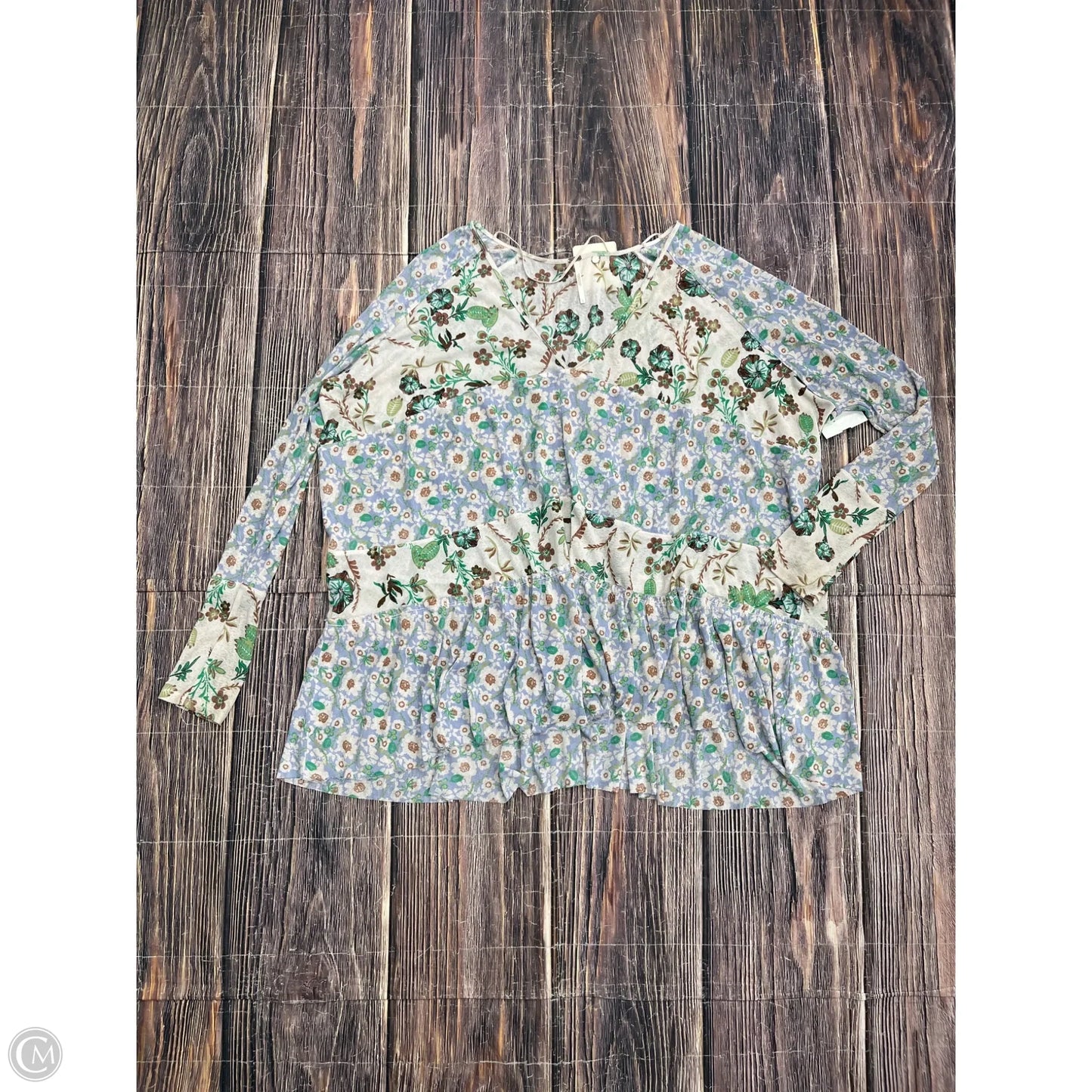 Top Long Sleeve By Free People In Floral Print, Size: L