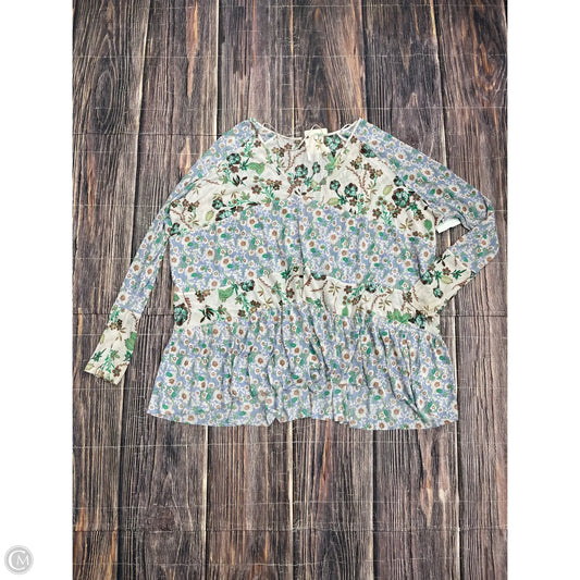Top Long Sleeve By Free People In Floral Print, Size: L