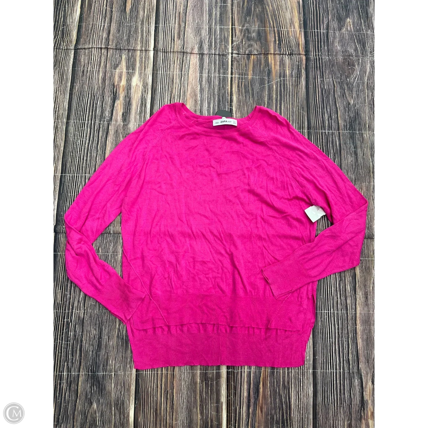 Top Long Sleeve By Zara In Pink, Size: M