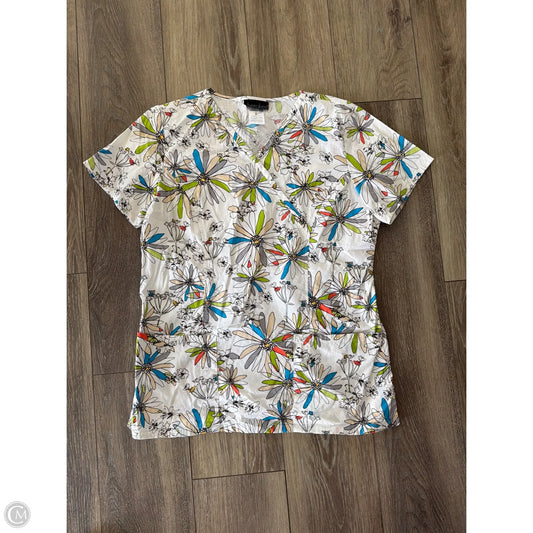 Top Short Sleeve By Cherokee In Multi-colored, Size: M