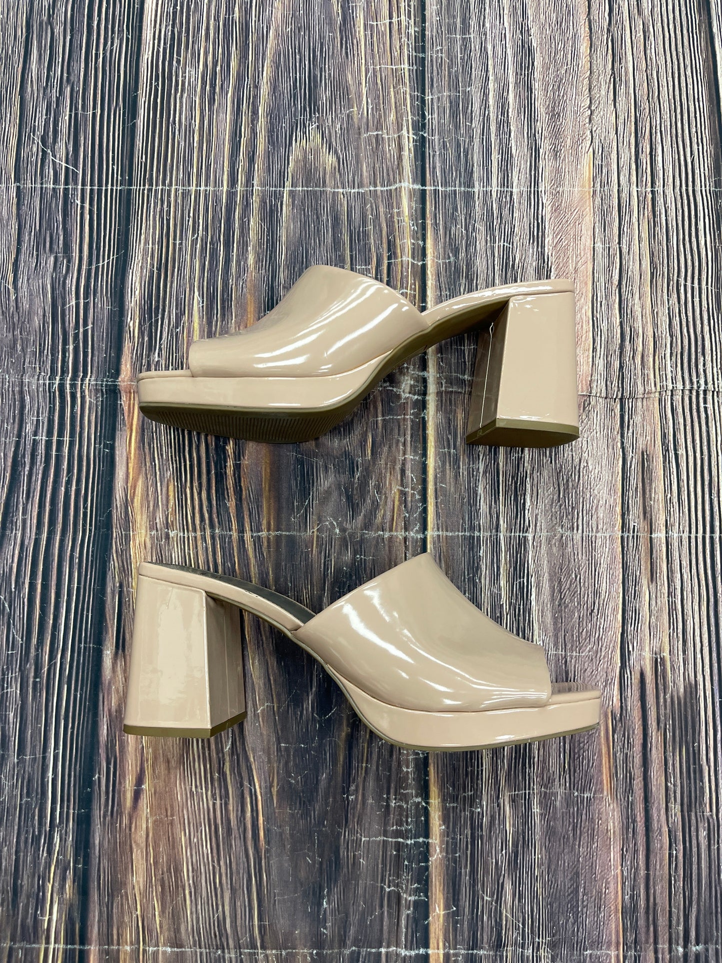 Tan Sandals Heels Block Worthington, Size 10