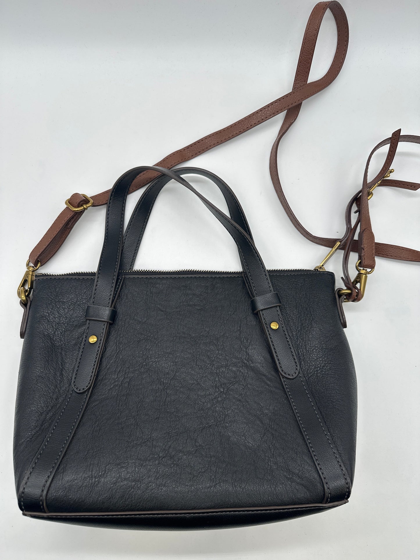 Crossbody Leather By Fossil, Size: Medium