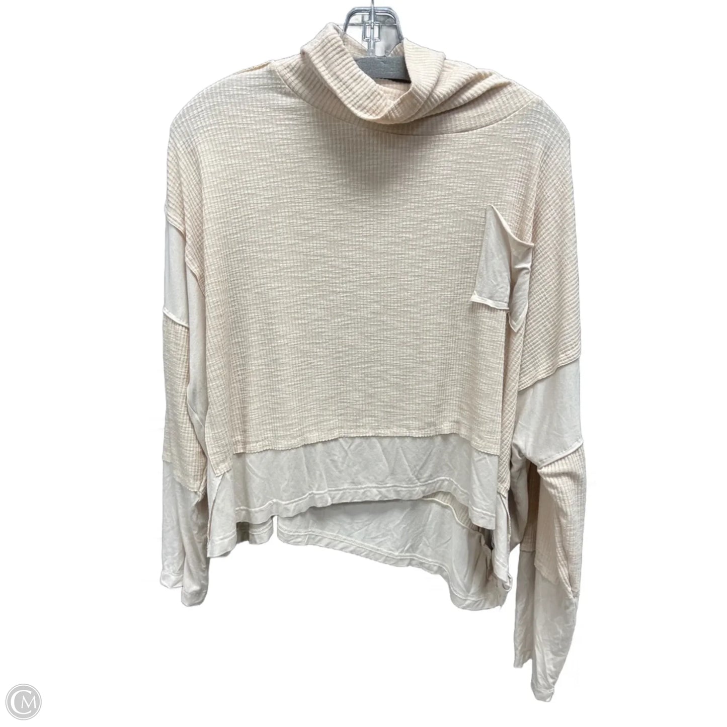 Top Long Sleeve By Pol In Cream, Size: M