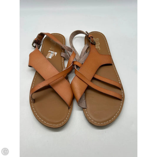 Sandals Flats By Brash In Brown, Size: 12