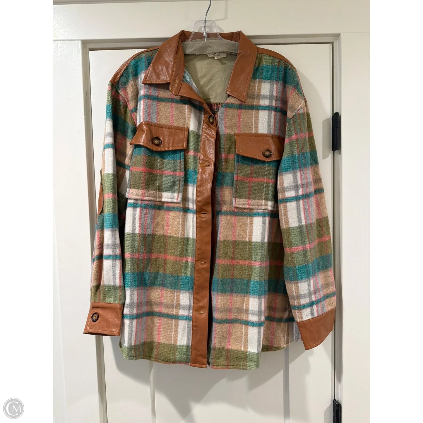 Jacket Shirt By Easel In Green, Size: M
