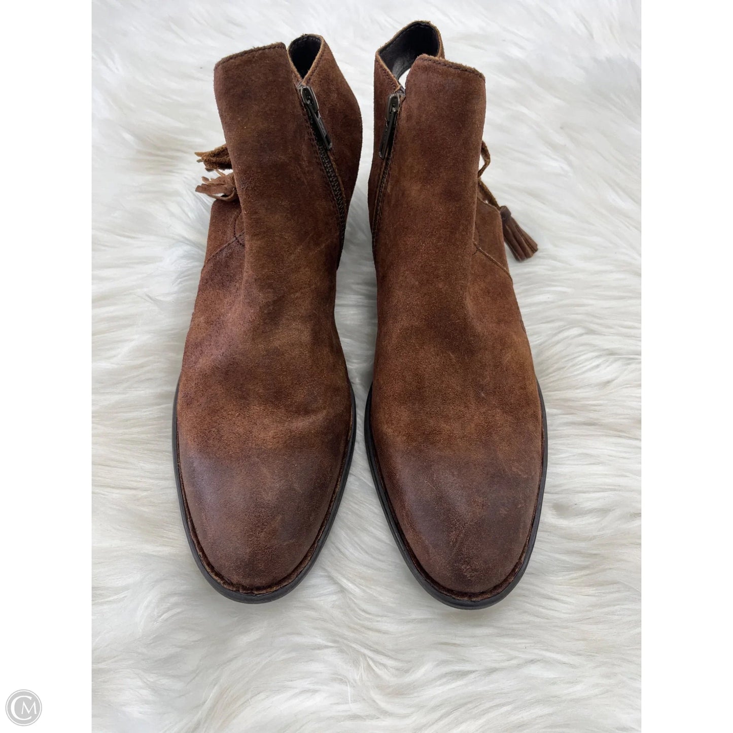 Boots Ankle Heels By Born In Brown, Size: 11