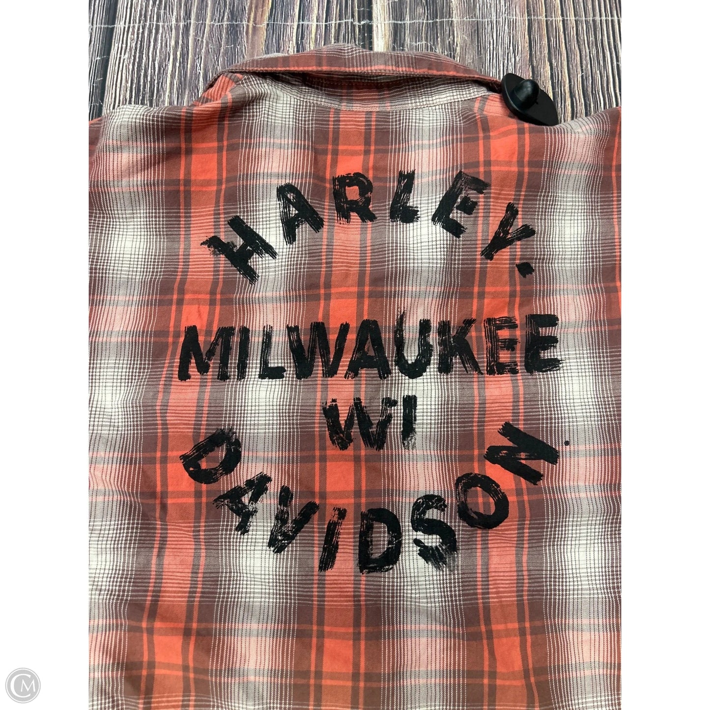 Top Short Sleeve By Harley Davidson In Orange, Size: M