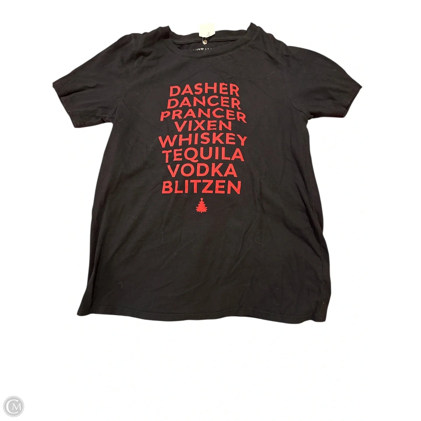 Top Short Sleeve Basic By Clothes Mentor In Black, Size: L