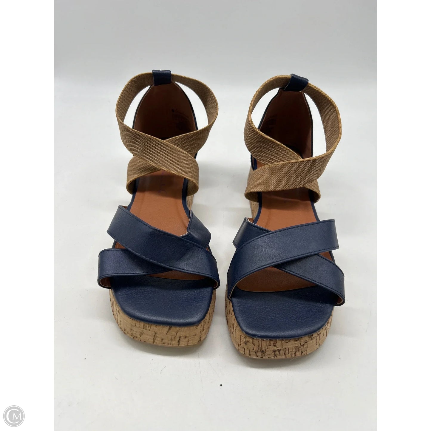 Sandals Heels Platform By Gloria Vanderbilt In Blue, Size: 7