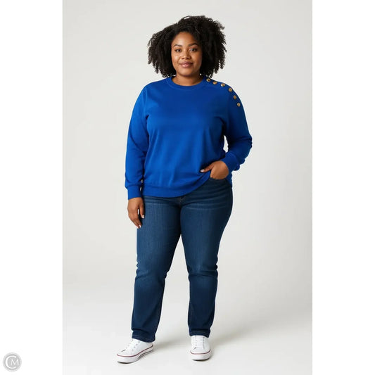 Top 3/4 Sleeve By New York And Co In Blue, Size: 1x