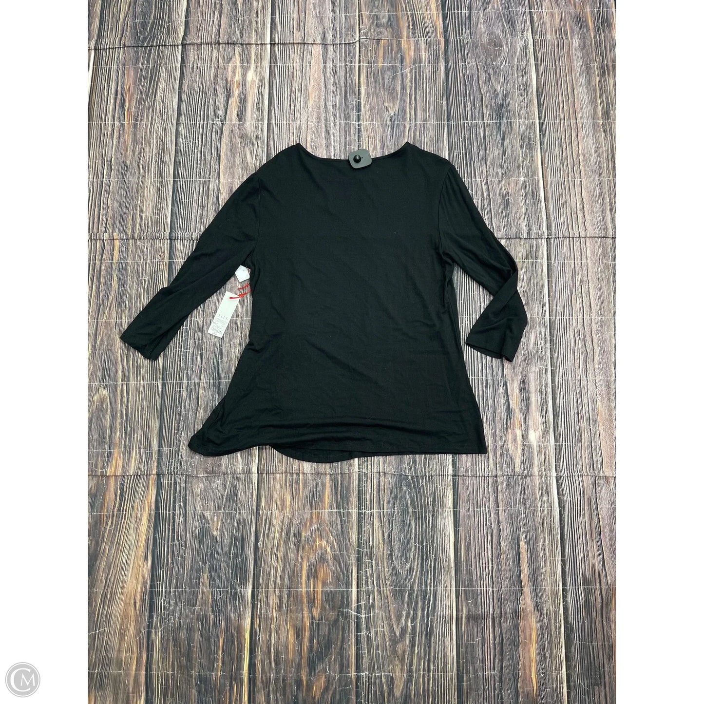 Top 3/4 Sleeve By Elle In Black, Size: L