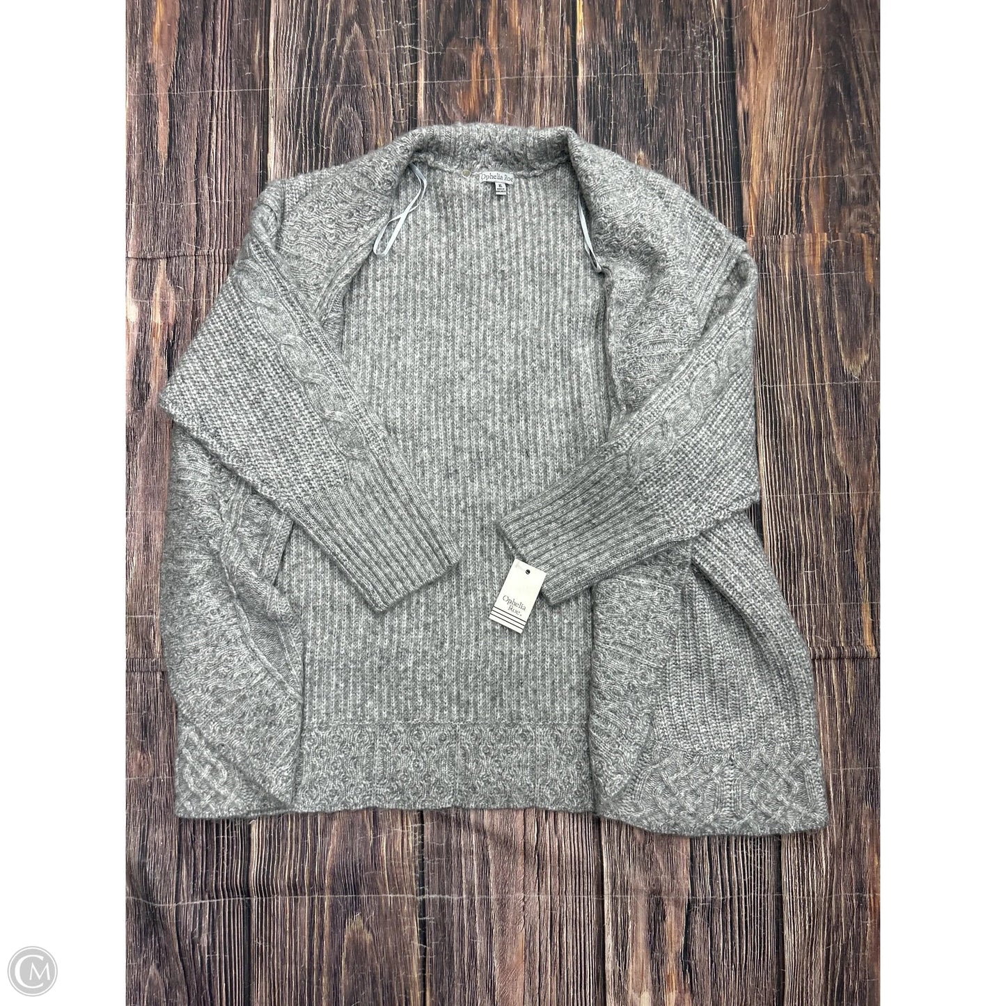 Sweater Cardigan By Ophelia Roe In Grey, Size: Xl