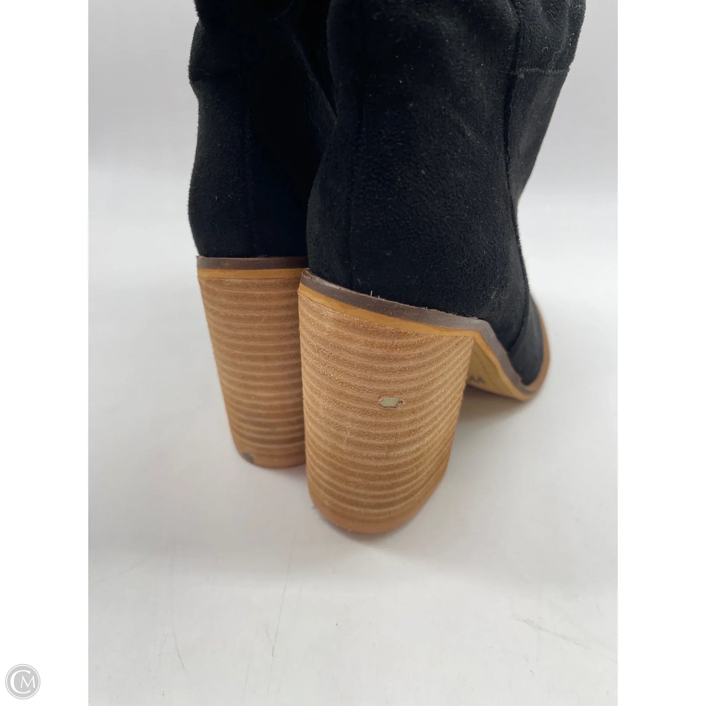 Boots Knee Heels By Clothes Mentor In Black, Size: 6.5