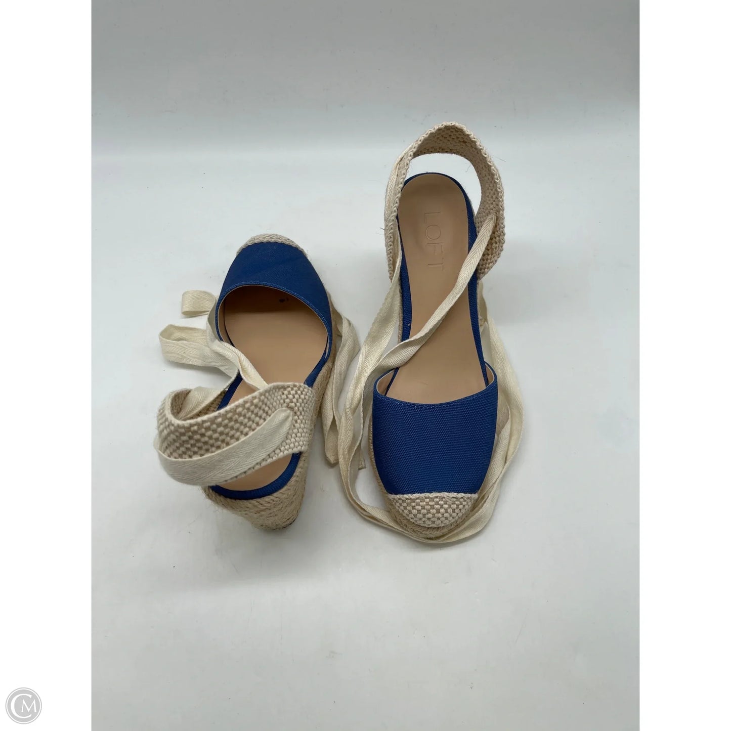 Shoes Heels Wedge By Loft In Blue, Size: 6