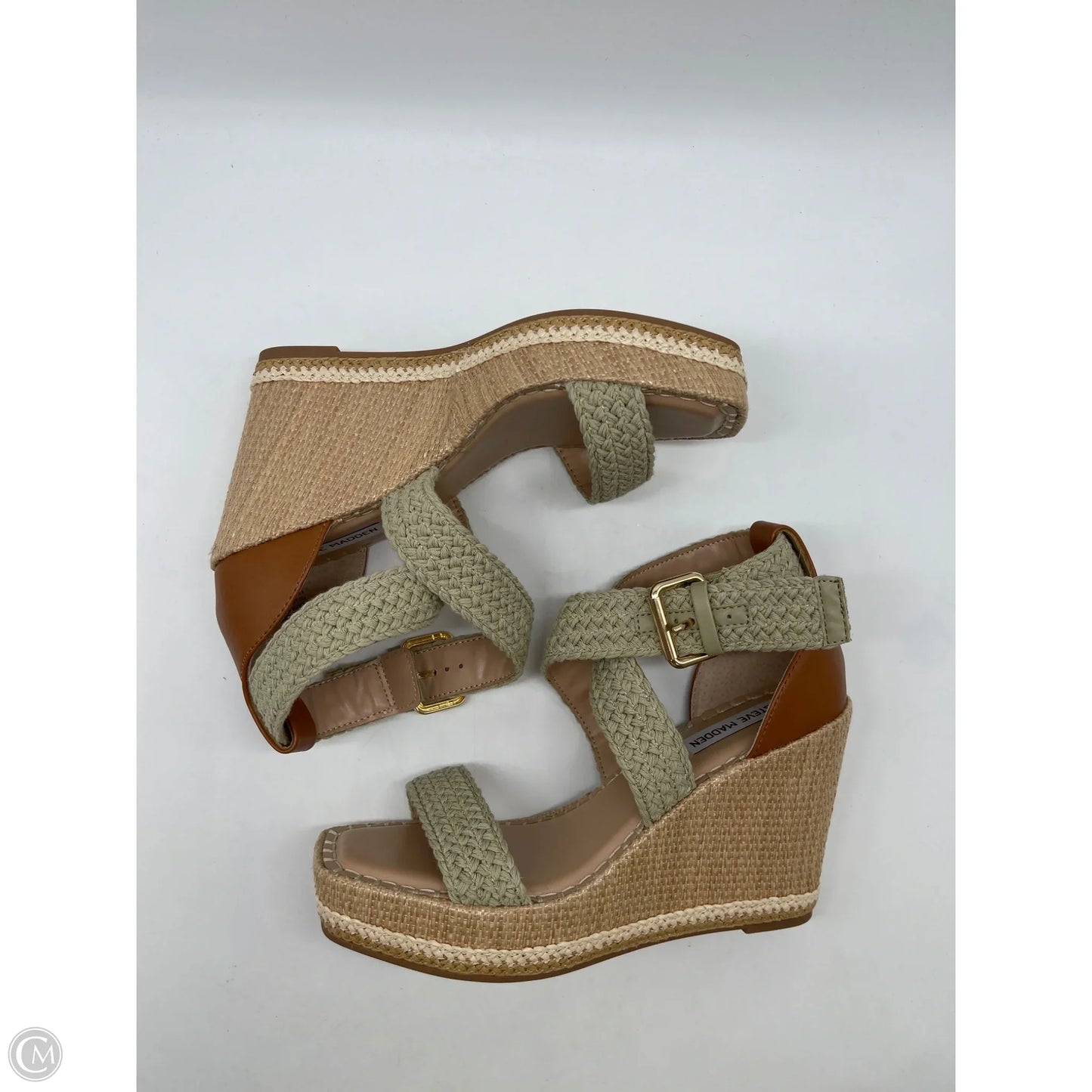 Sandals Heels Wedge By Steve Madden In Green, Size: 9