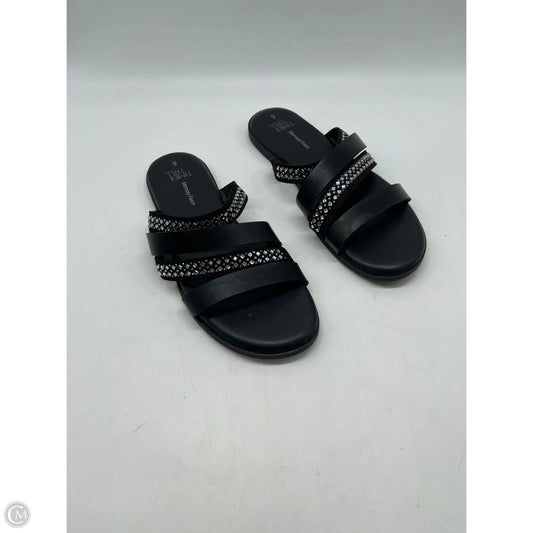 Sandals Flats By Time And Tru In Black, Size: 6