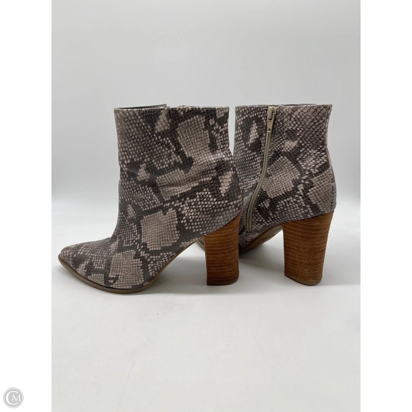 Boots Ankle Heels By Carlos By Carlos Santana In Snakeskin Print, Size: 7.5