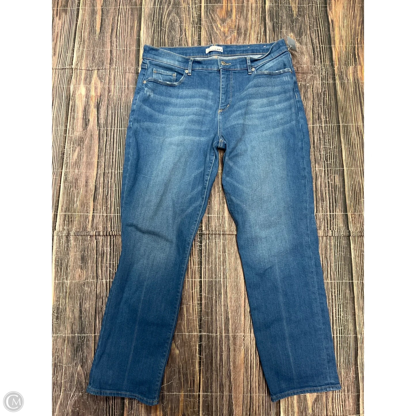 Jeans Straight By Loft In Blue Denim, Size: 12