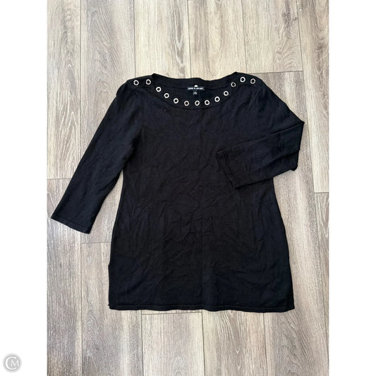 Top 3/4 Sleeve By Cable And Gauge In Black, Size: M
