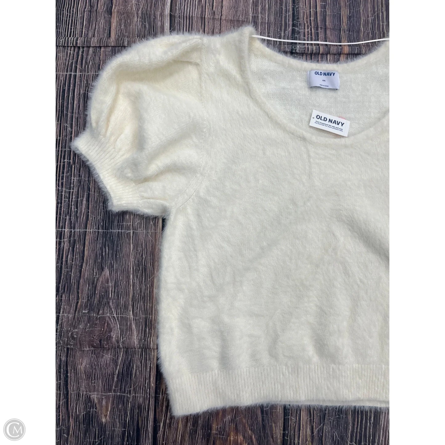 Sweater Short Sleeve By Old Navy In Cream, Size: 1x