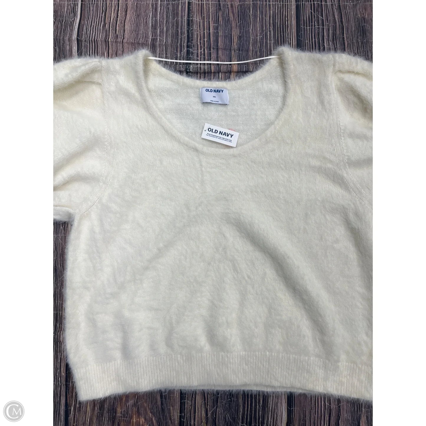 Sweater Short Sleeve By Old Navy In Cream, Size: 1x