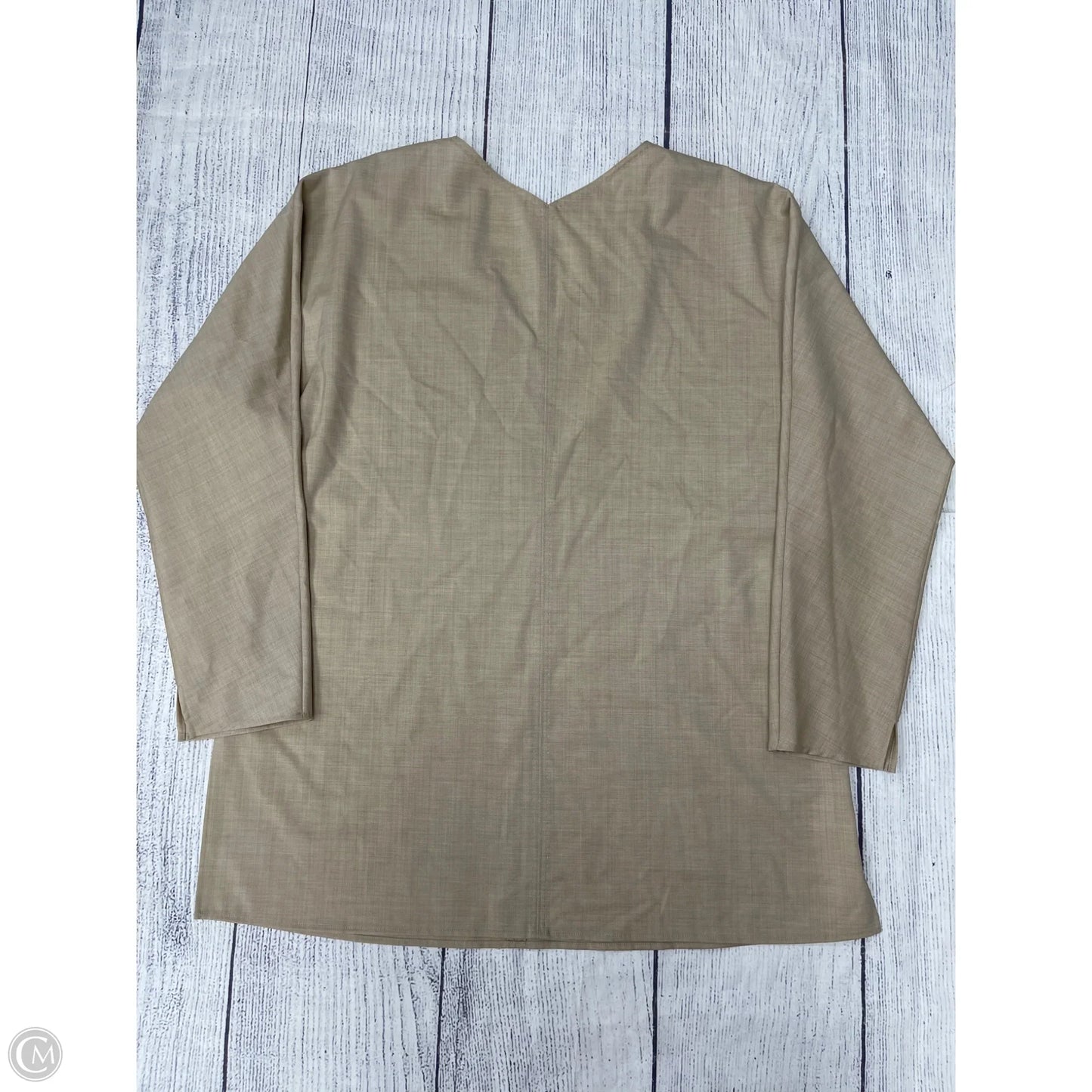 Top Long Sleeve Designer By Lafayette 148 In Tan, Size: L