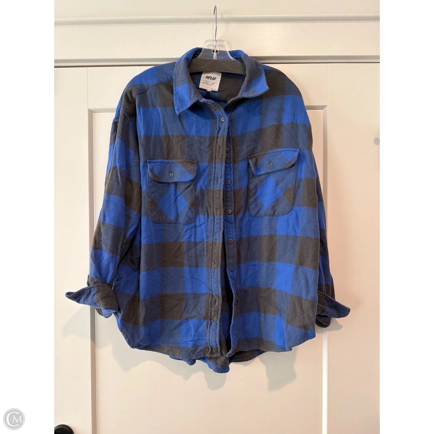 Top Long Sleeve By Aerie In Blue, Size: M