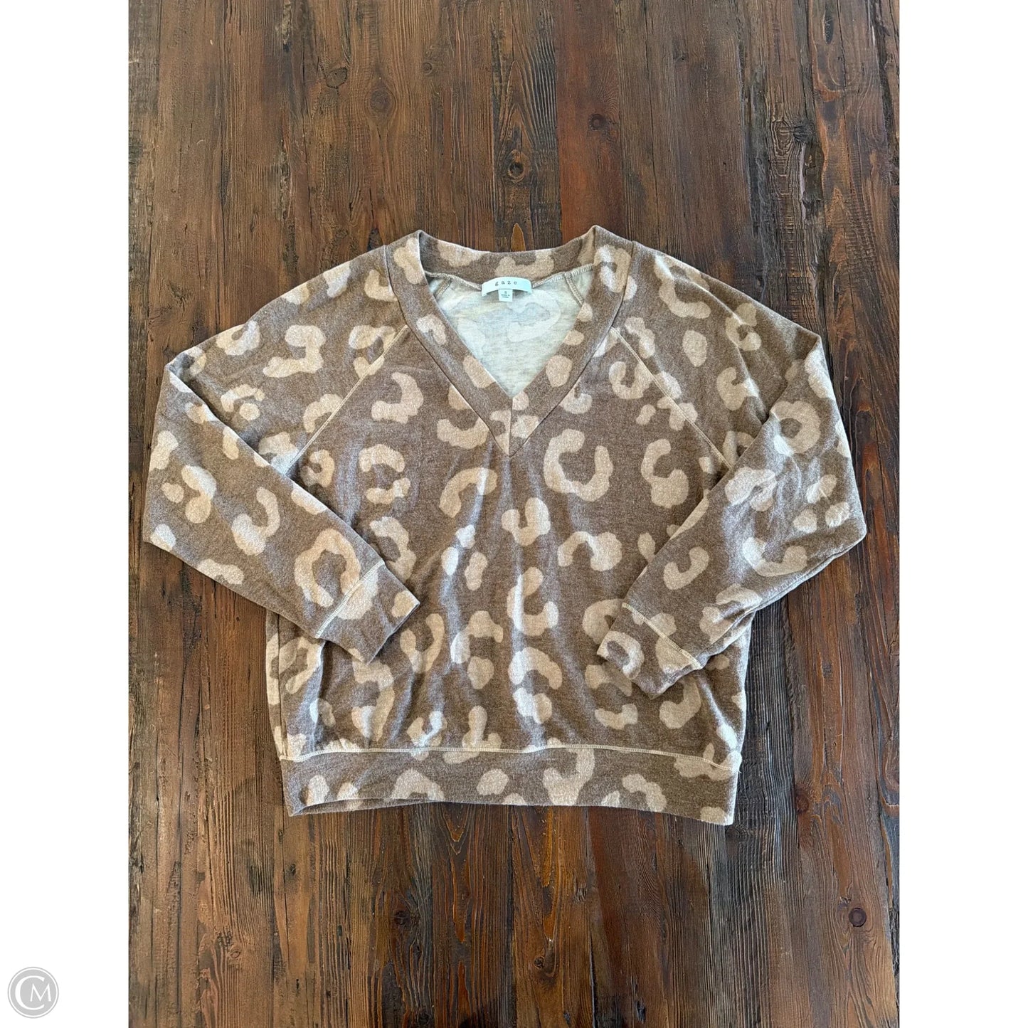 Top Long Sleeve By Gaze In Brown, Size: S