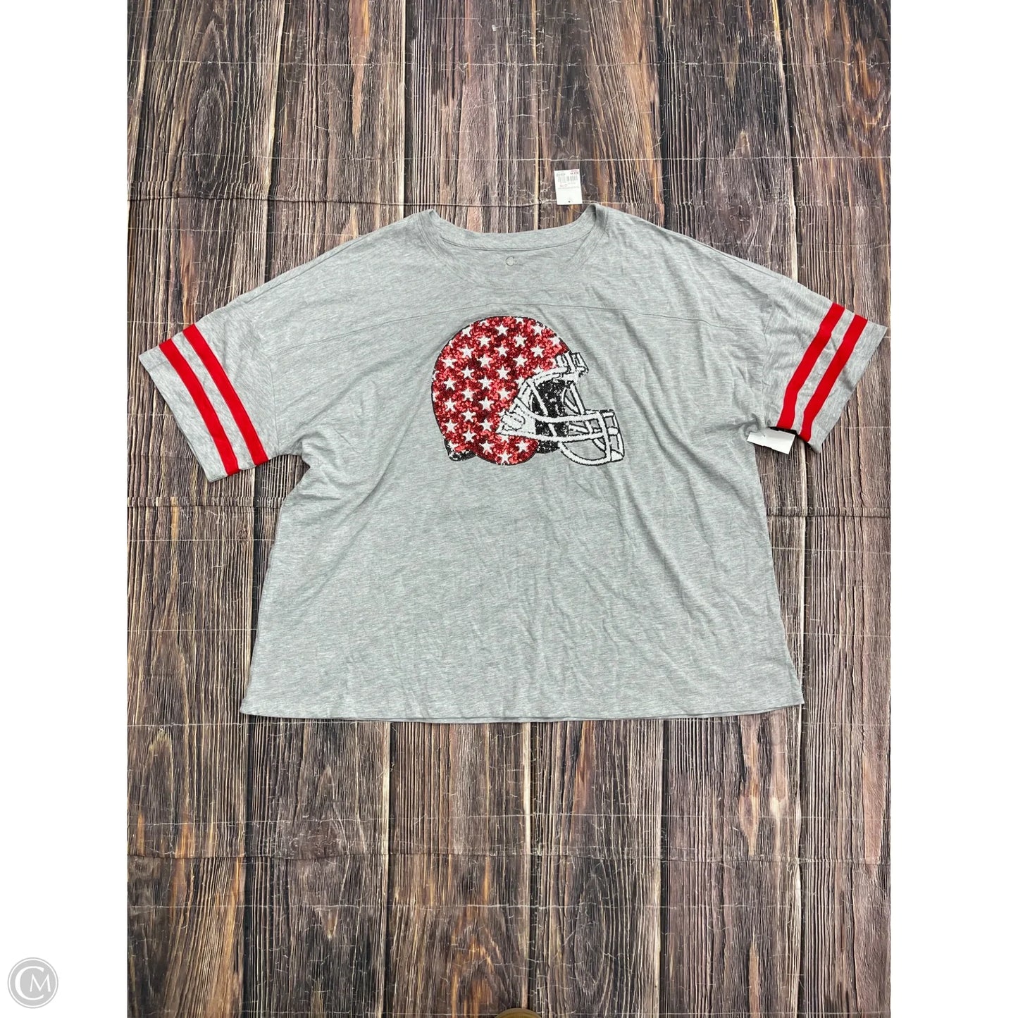 Top Short Sleeve By Cato In Grey, Size: 3x