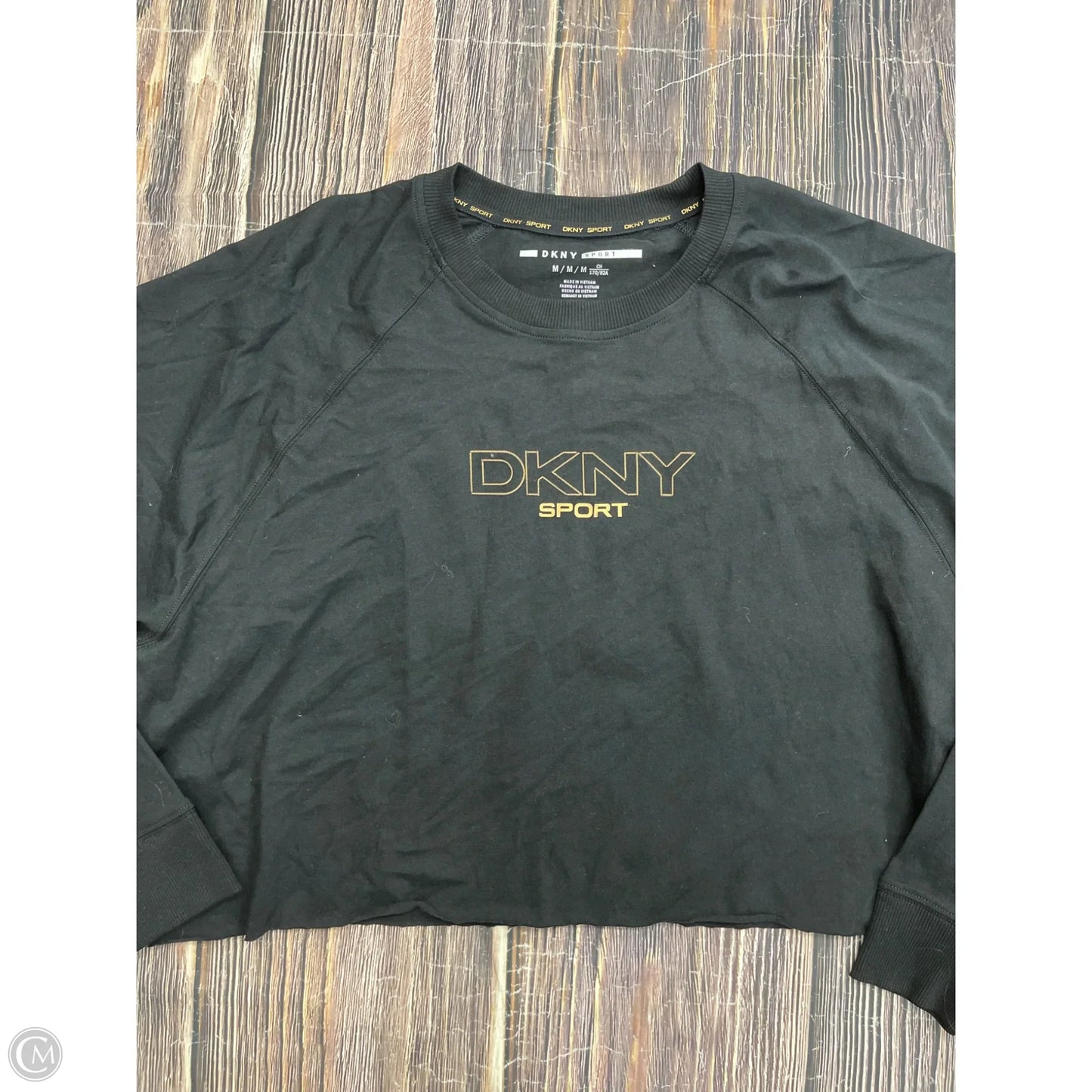 Athletic Top Long Sleeve Crewneck By Dkny In Black, Size: M