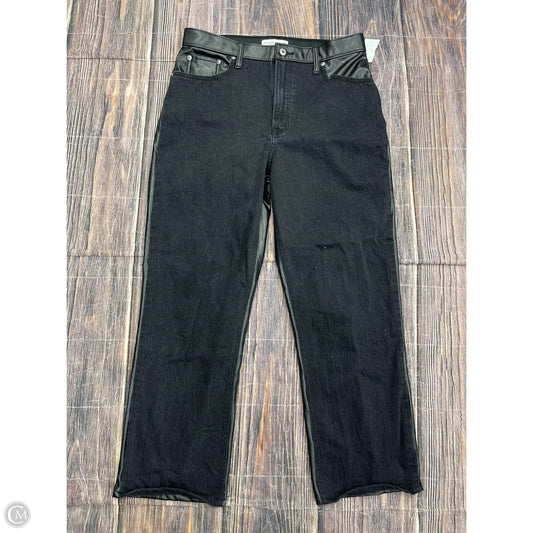 Jeans Straight By Abercrombie And Fitch In Black Denim, Size: 12l