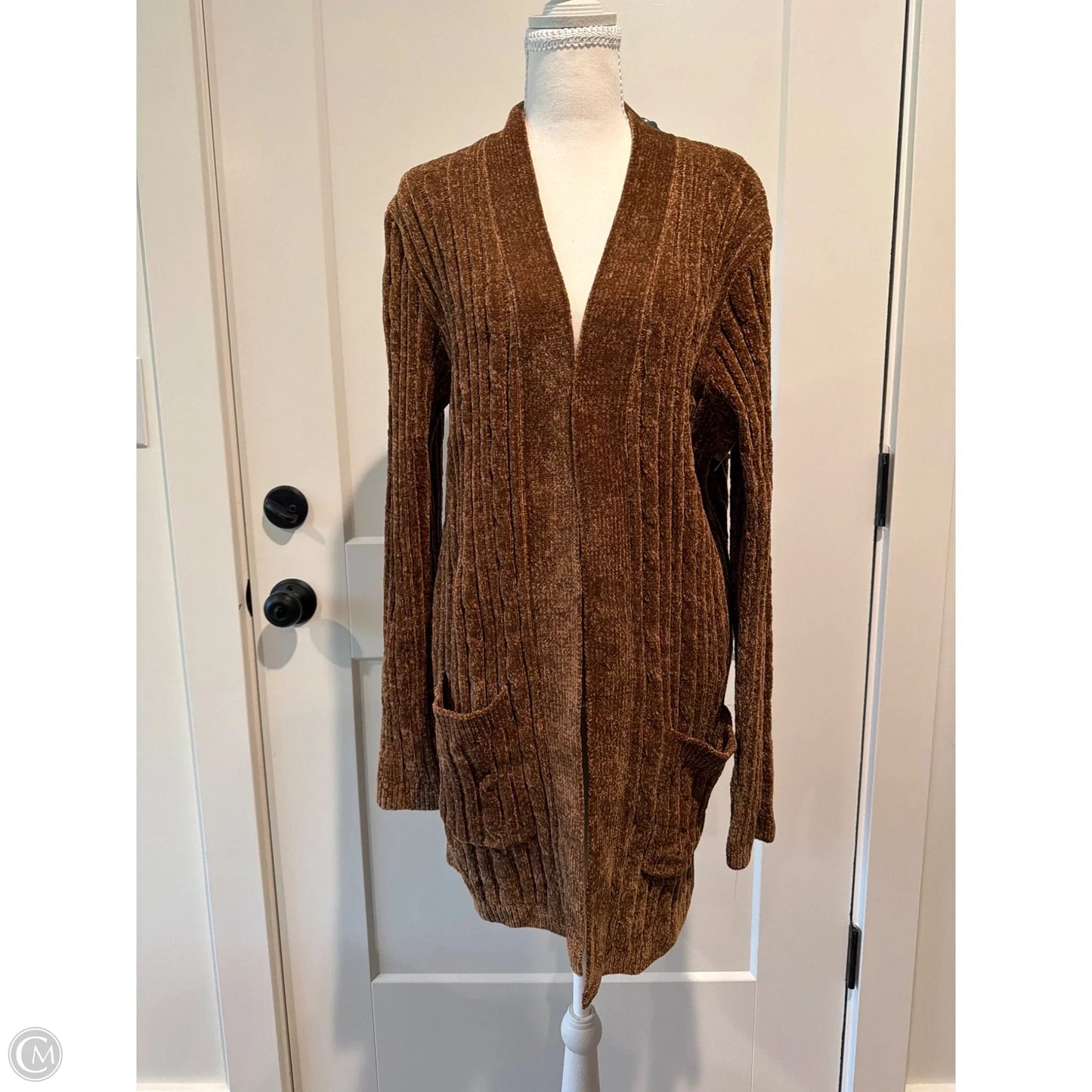 Sweater Cardigan By Matty M In Brown, Size: L