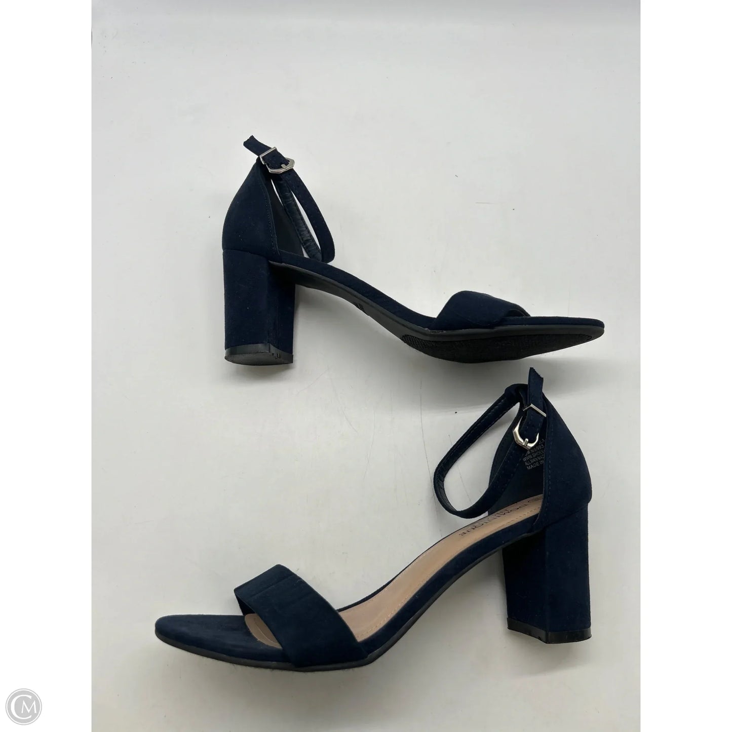 Sandals Heels Block By Clothes Mentor In Navy, Size: 10