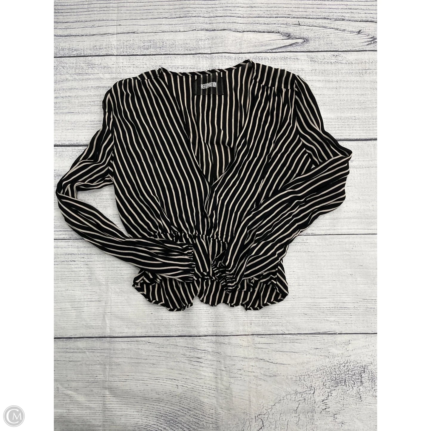 Top Long Sleeve By Reformation In Black, Size: M