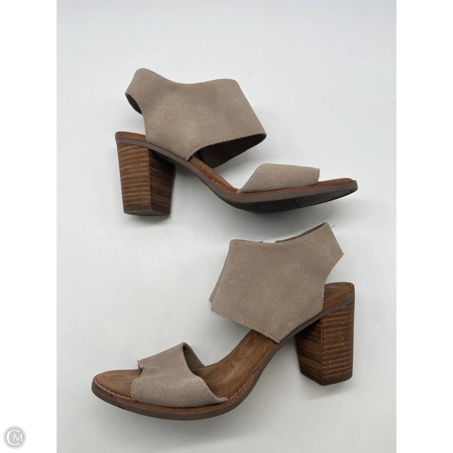 Sandals Heels Block By Toms In Grey, Size: 9.5