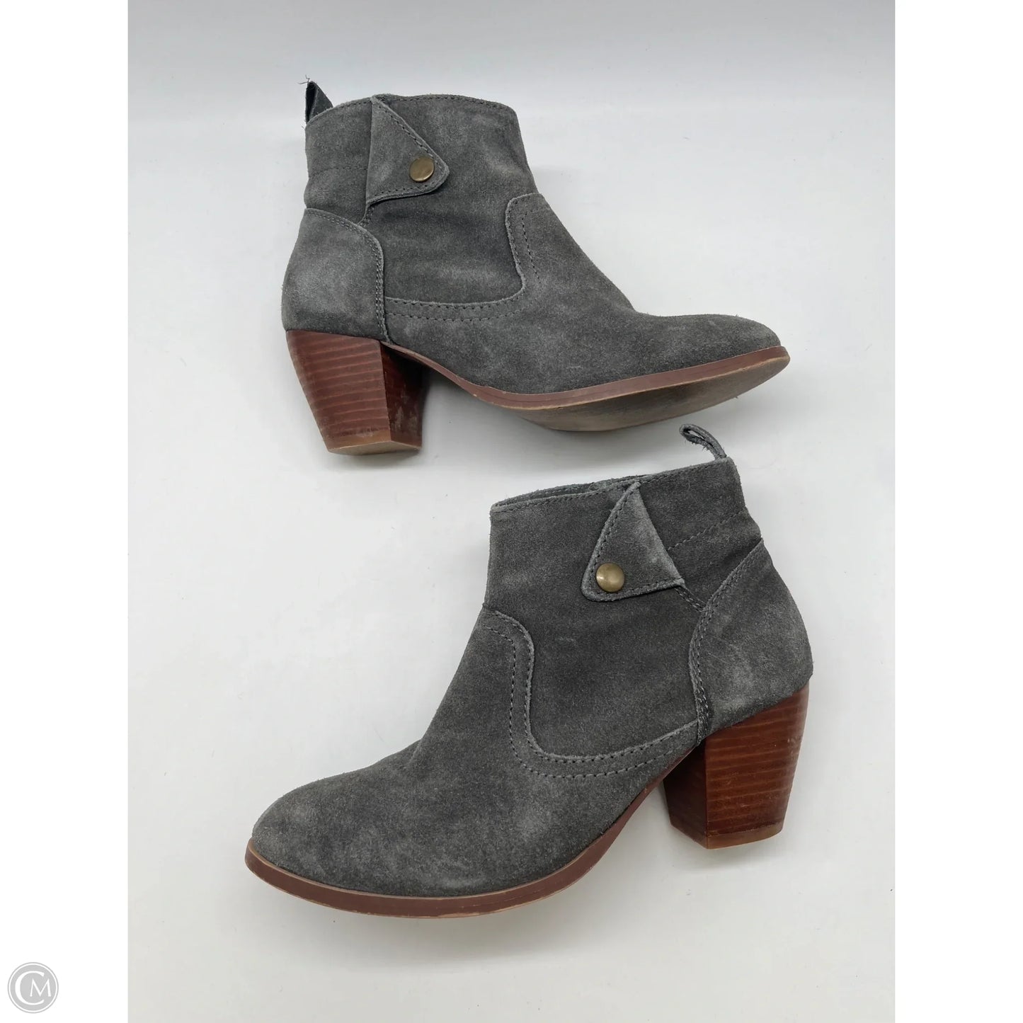 Boots Ankle Heels By Diba In Grey, Size: 7.5