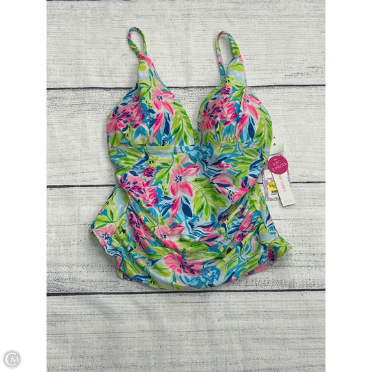 Swimsuit Top By Stella Parker In Tropical Print, Size: S