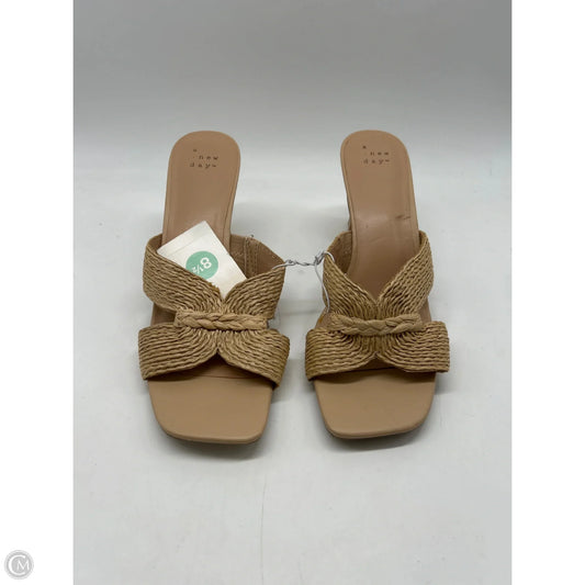 Sandals Heels Block By A New Day In Tan, Size: 8.5