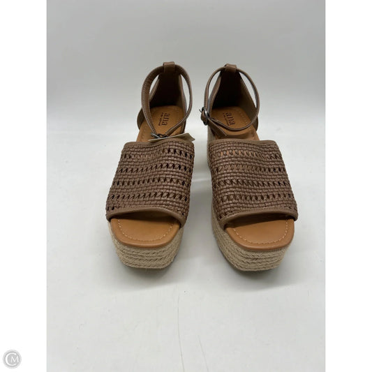 Shoes Heels Wedge By Ana In Brown, Size: 9
