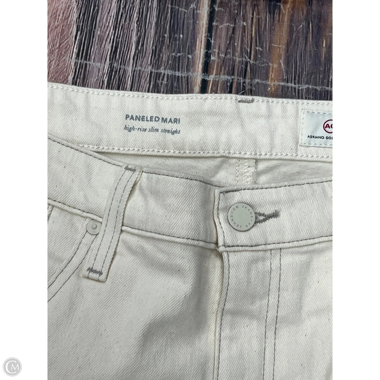 Jeans Straight By Adriano Goldschmied In White Denim, Size: 14