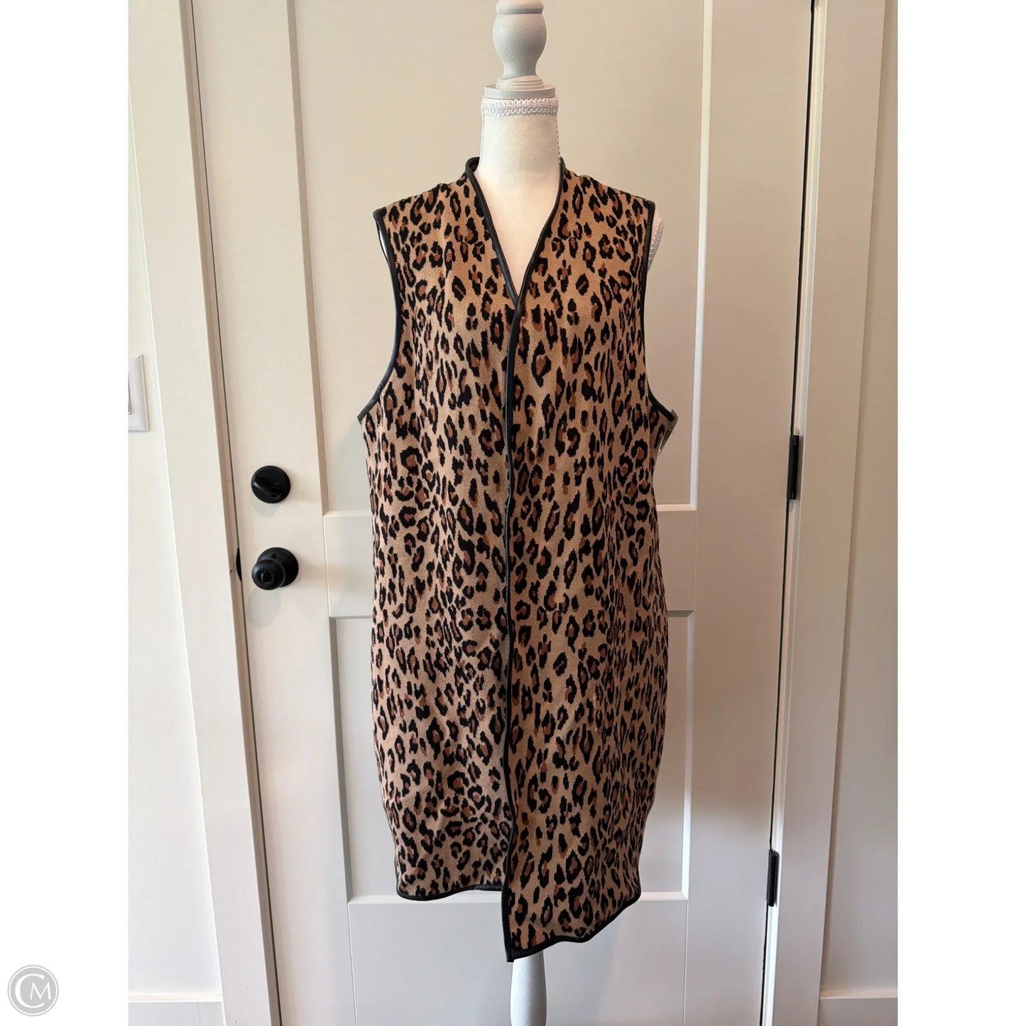 Sweater Cardigan By Jm Collections In Animal Print, Size: 1x