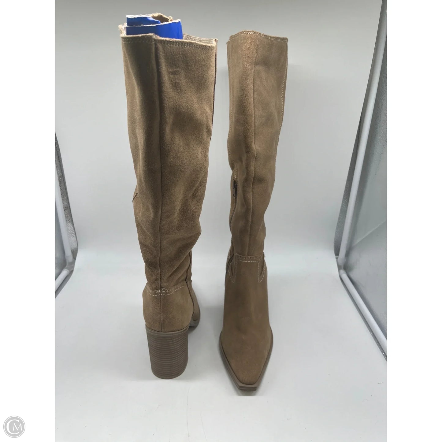 Boots Knee Heels By Steve Madden In Tan, Size: 8
