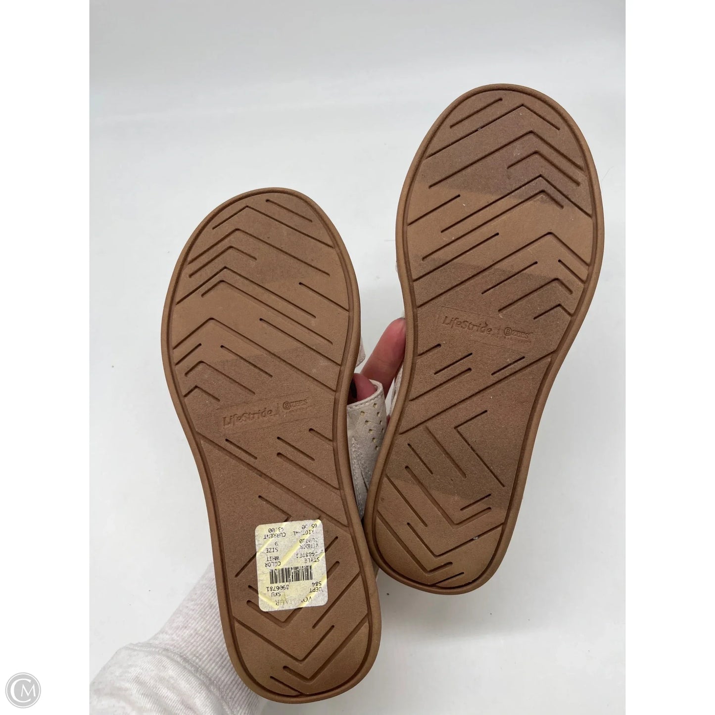 Sandals Heels Wedge By Life Stride In White, Size: 9