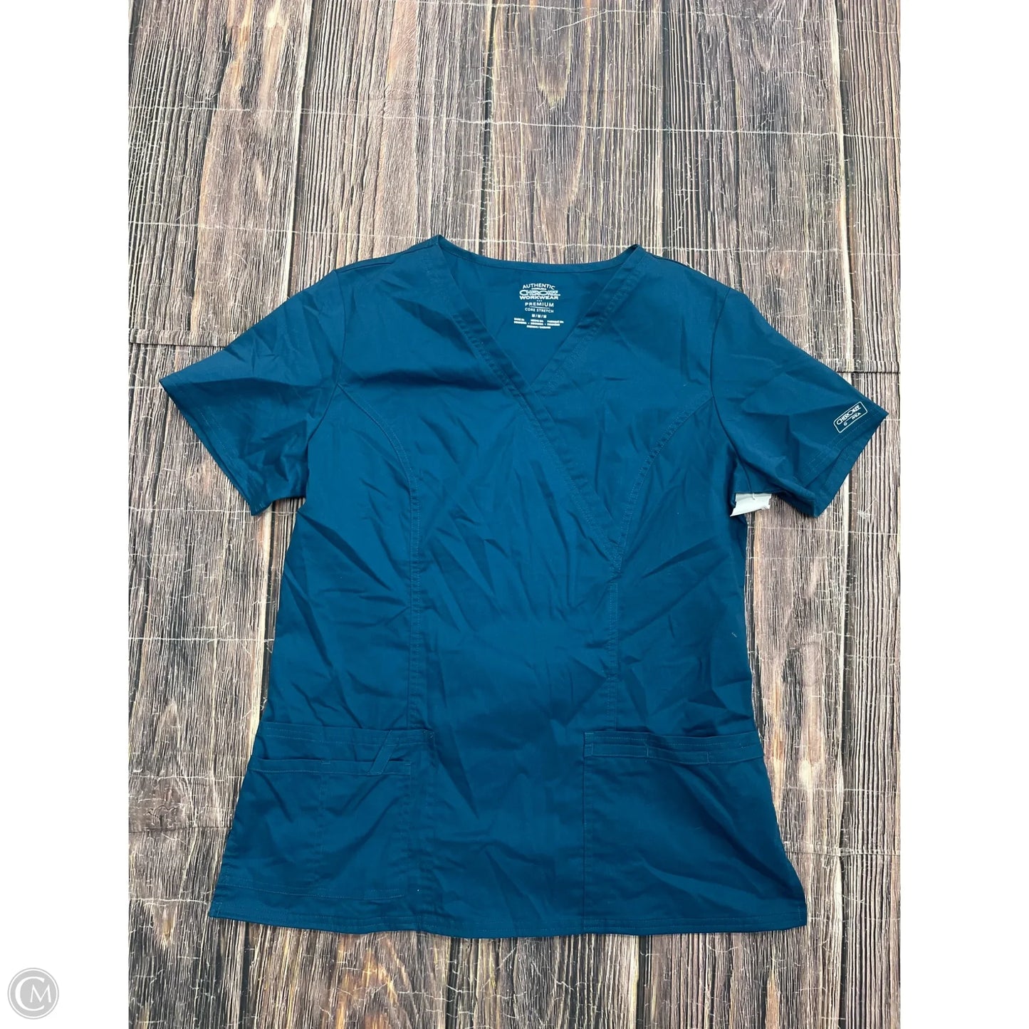 Top Short Sleeve By Cherokee In Blue, Size: M